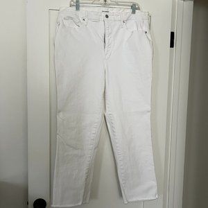 GOOD AMERICAN Good Curve High Waist Ankle Straight Leg - White/Size 16